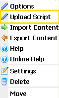 Upload Script Menu
